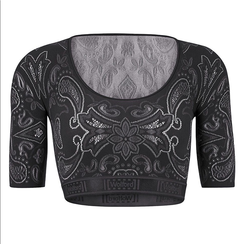Wolford OM Paisley Black Crop Top (M)